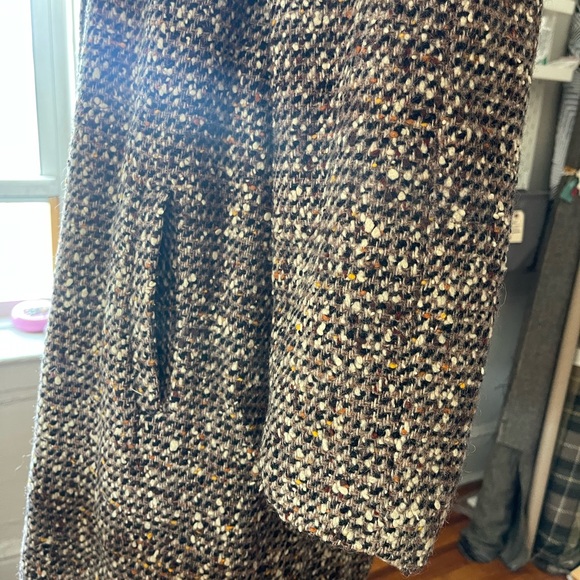 Vintage 50s/ 60s brown wool twill long coat size:S/M - Picture 9 of 15